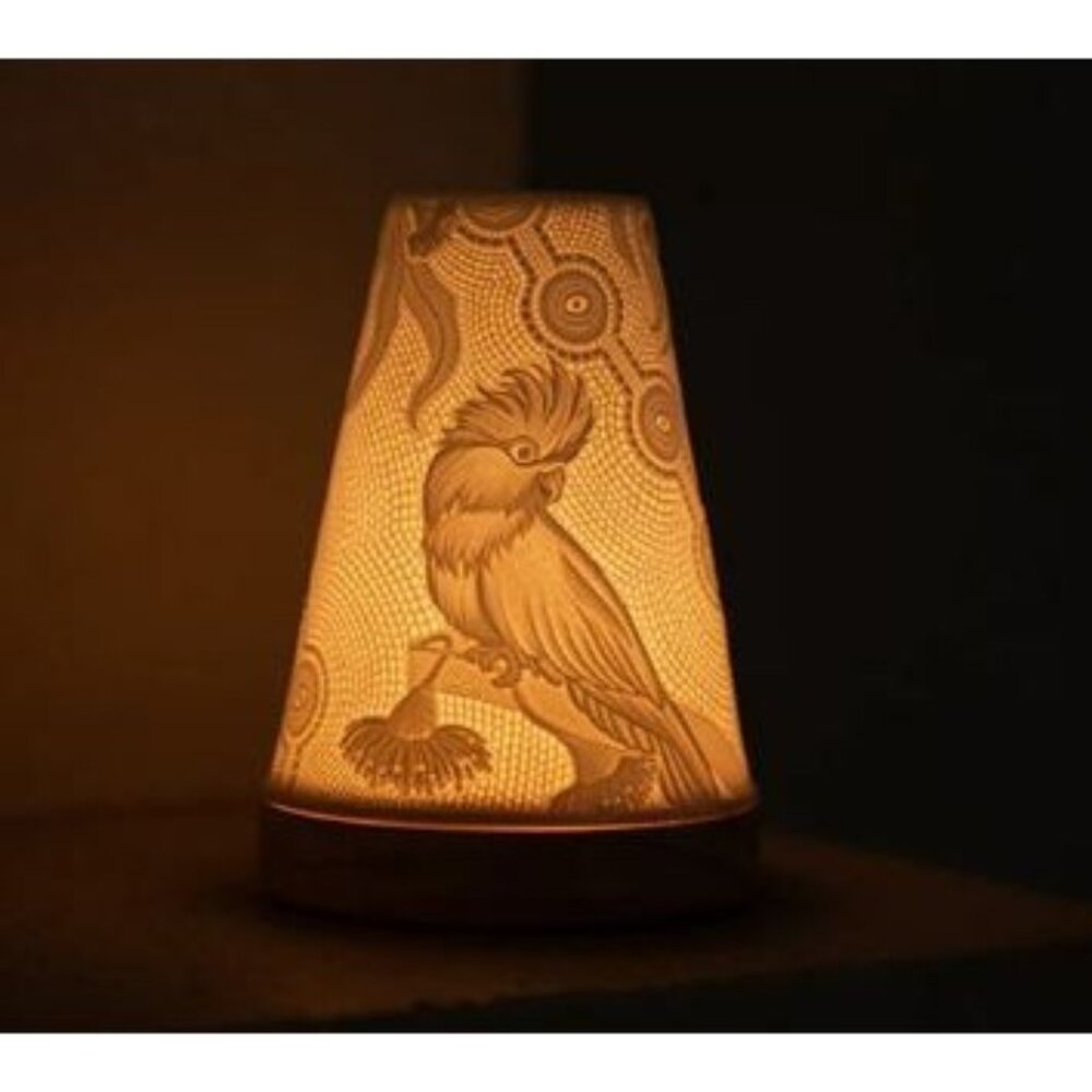 Koh Living Minikin Bird Porcelain Tealight Candle Holder, Aboriginal Spirit New